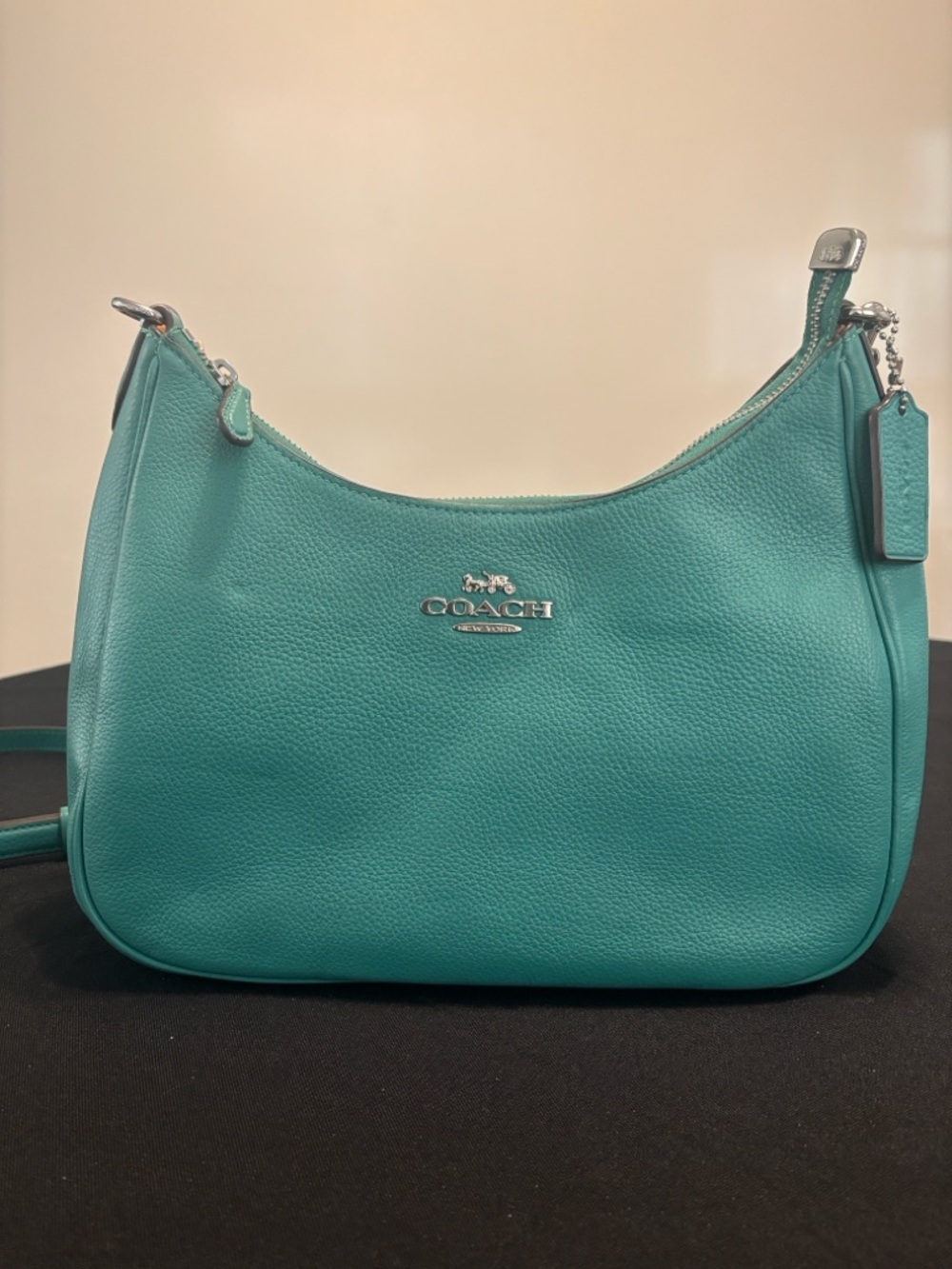 Coach Teal Leather Teri Hobo (Large) Shoulder Bag with Crossbody Strap - Picture 2 of 11